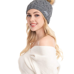 Zimska pletena kapa - siva